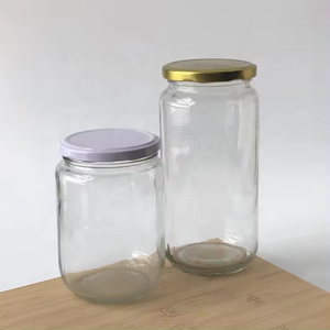 Pot <span class=keywords><strong>en</strong></span> <span class=keywords><strong>verre</strong></span> transparent à profil bas, court et droit, de 100 g, avec couvercle argenté à anse, pour confiture, gelée ou salsa. - Product Image 4
