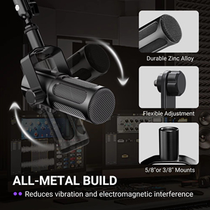 Microphone de <span class=keywords><strong>studio</strong></span> cardioïde dynamique populaire pour voix et diffusion, filaire, <span class=keywords><strong>Micro</strong></span> USB/<span class=keywords><strong>XLR</strong></span> - Product Image 5