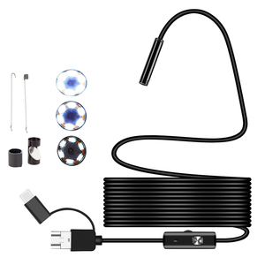 Caméra d'inspection endoscopique KERUI Mini 3-en-1 pour <span class=keywords><strong>Android</strong></span> et PC, caméra endoscopique flexible de 7 mm, étanche, pour l'entretien des canalisations - Product Image 1