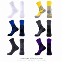 Chaussettes de compression professionnelles pour le basketball - Chaussettes de cheville en coton tricotées antibactériennes et antidérapantes pour jeunes hommes et équipes d'élite (collection automne)