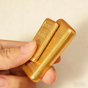 Poids de bureau en alliage de zinc plaqué or, réplique personnalisée de <span class=keywords><strong>lingot</strong></span>, accessoire décoratif réaliste, antidérapant pour enveloppes - Product Image 2