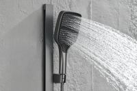 Mitigeur de douche mural thermostatique numérique à double fonction en laiton moderne avec affichage numérique et touches de piano pour salle de bain