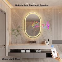 Cermin dinding LED dapat disesuaikan Modern untuk kamar mandi & Salon Factory Outlet lampu bercahaya sakelar Sensor sentuh untuk riasan Hotel