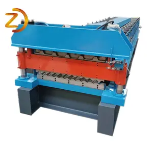 China Vervaardigen Automatische Gekleurde Staalplaat Aluminium Dubbele Laag Roll Forming Machine Prijs Voor Ibr En Golfkarton