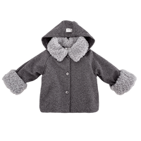 Manteau d'hiver à capuche en polaire pour bébé, doublure Sherpa 100% polyester, veste chaude épaisse unisexe pour enfants avec boutons