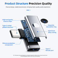 Adaptor OTG 90 Derajat Sudut Kanan USB C Hub Adapter3-in-1 Docking Station 60W PD Adaptor Pengisi Daya Cepat untuk Ponsel/Komputer/Tablet
