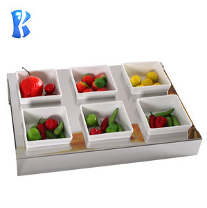 Okey khách sạn cung cấp 3 tầng trà buổi chiều đứng thanh lịch bạc tự chọn hiển thị thực phẩm đứng với tấm gốm - Product Image 2