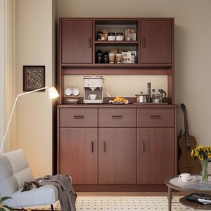 Casier de rangement à vin de luxe moderne Buffet de salon simple avec mur intégré Armoire élégante en bois - Product Image 1