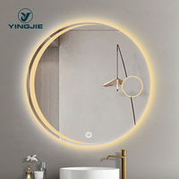 U L sae écran tactile interrupteur salle de bains miroir intelligent lumière grossissante maquillage Auto LED miroir salle de bains vanité LED miroir intelligent