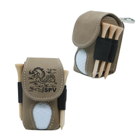 Portable Outdoor Sport PU Leather Mini Golf Ball Holder avec Laser Gravé Tee Ceinture Sac Nouveauté Cadeaux Produit