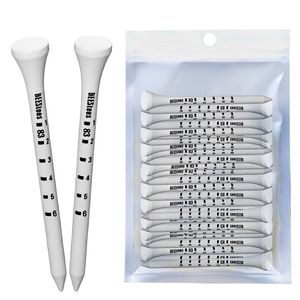 Bán buôn yyh GTB-1 thân thiện với môi Golf Tees 100 miếng gỗ rắn in bóng <span class=keywords><strong>Tee</strong></span> hộp & đánh dấu Trắng 83mm/69mm - Product Image 1