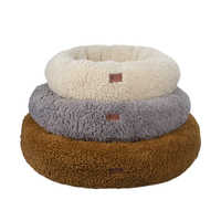 Coussin rond en polaire douce et luxueuse pour animaux de compagnie, pour le sommeil et la détente, pour chats et chiens, fabrication en gros