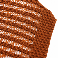 Cardigan Chic Personnalisé avec LOGO pour Femme, Marron Rouille, Tricot Ouvert, Printemps-Été, Col en V, Manches Longues, Boutons en Bois, Tendance, Mélange Viscose