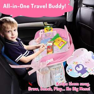 Échantillon gratuit, service FBA gratuit, plateau de jeu pour siège auto avec dessus coloré, plateau de jeu pour collations pour tout-petits, plateau de jeu d'activités pour enfants, plateau de voyage pour enfants - Product Image 6
