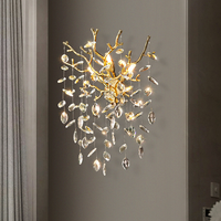 Lampe murale en cristal de luxe moderne, lampe de chevet pour salon, chambre à coucher, mur de fond, villa, éclairage intérieur, décoration, lumière LED