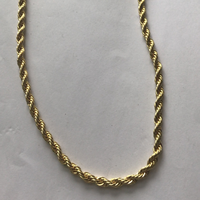 Collier chaîne torsadée en corde épaisse en laiton plaqué or 18 carats