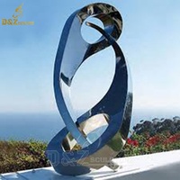 Décoration de jardin D & Z Sculpture en croix abstraite en acier inoxydable de taille personnalisée