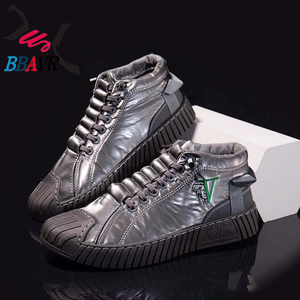 Warm Winter Fashion High-<b>top</b> Casual Soft Breathable Cotton Shoes for Men - Product Image 2