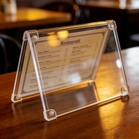 Support de menu en acrylique transparent pour table de restaurant, café, bar, présentoir de table