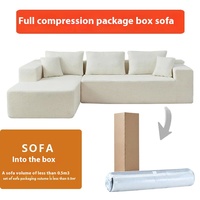 Meubles de salon familiaux simples scandinaves crème de compression sous vide ensemble de canapé en tissu d'angle de vent
