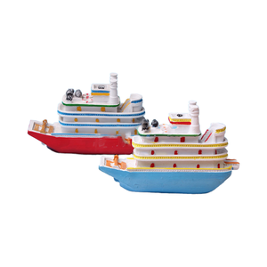 Accessoires d'aquarium de série d'océan de style méditerranéen Table de sable psychologique Navire de croisière en résine pour le transport de Noël - Product Image 3