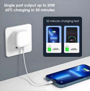 20W คู่ QC + PD USB C + บล็อกชาร์จไฟผนังพร้อมปลั๊ก uk/us/eu-อะแดปเตอร์ส่งพลังงานที่รวดเร็ว - Product Image 2