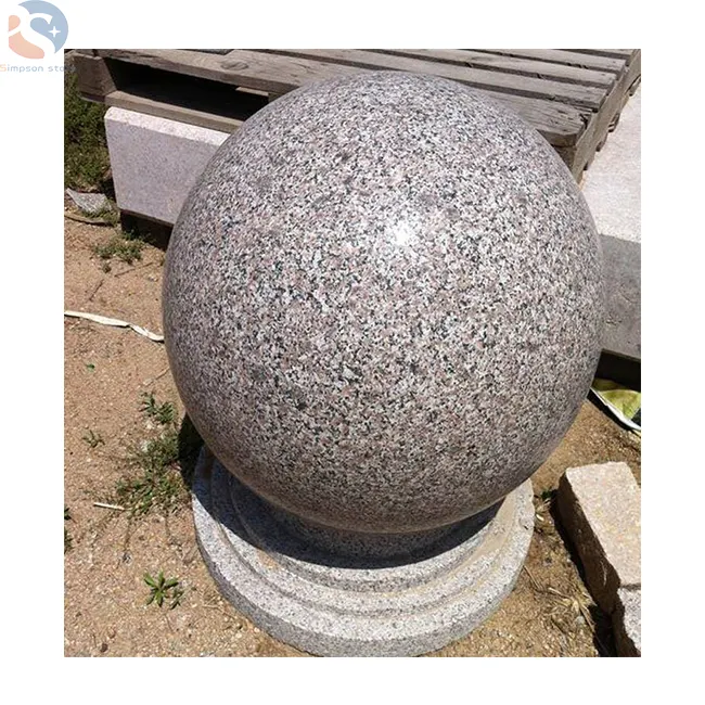 चीन शुद्ध ग्रे ग्रेनाइट पत्थर गेंद आवेदन बाहर दरवाजा उद्यान प्राकृतिक पत्थर कार पार्किंग पत्थर गेंद