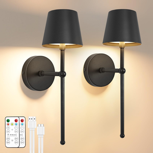 Rechargeable Modern <b>Wall</b> Sconce Living Room Indoor Gold 3CCT <b>Dimmable</b> Wireless Battery Operated <b>Wall</b> Sconce with Remote Control - Product Image 1