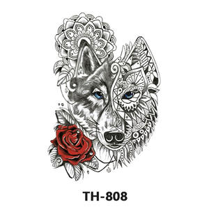 <span class=keywords><strong>Tatuaje</strong></span> Temporal de <span class=keywords><strong>Lobo</strong></span> para <span class=keywords><strong>Hombre</strong></span>, de Alta Calidad, Mediano, Personalizable, Resistente al Agua, Venta Caliente - Product Image 5