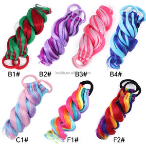 AliLeader 12 "Extensions <span class=keywords><strong>de</strong></span> cheveux synthétiques colorés brillants et jolis petits queues <span class=keywords><strong>de</strong></span> <span class=keywords><strong>cheval</strong></span> pour filles Crazy Hair Accessoires <span class=keywords><strong>de</strong></span> jour - Product Image 4