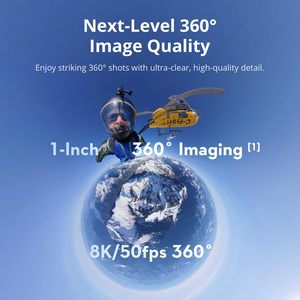 กล้อง 360 Adventure 1 นิ้ว CMOS 8K ถ่ายภาพ 120MP วิดีโอ 4K 120fps โหมดกลางคืนสุดยอด กันน้ำ ติดตั้งแฮนด์มอเตอร์ไซค์ รุ่น D J 360 S - Product Image 4
