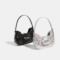 Tas Motor Millennial Spice Girl 2023 Baru Wanita Desain Niche Pola Buaya Dua Tali Resleting Misty untuk Bahu