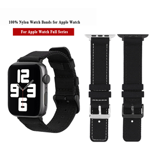 สายนาฬิกาอัจริฉริยะผ้าแคนวาสสำหรับ <span class=keywords><strong>Apple</strong></span> <span class=keywords><strong>Watch</strong></span> ครบชุด38มม. 42มม. 45มม. 49มม. - Product Image 6