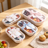 Boîte à lunch bento en papier kraft biodégradable personnalisée, emballage cadeau alimentaire vert en gros, recyclable, boîte cadeau de luxe personnalisée