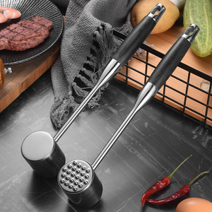 Attendrisseur de viande en acier inoxydable de haute qualité marteau à viande en bois presse à steak de boeuf-pour Hambourg - Product Image 4