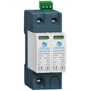 อุปกรณ์ป้องกันไฟกระชากในบ้าน <span class=keywords><strong>DC</strong></span> 40KA 20KA 600V 2P อุปกรณ์จับสายไฟฟ้าแรงดันต่ำแบบ T2สำหรับป้องกันฟ้าผ่า - Product Image 1