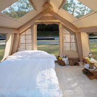 Tente de camping gonflable de grande taille en toile d'air pour glamping 4 saisons, imperméable et d'extérieur
