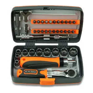 46-Piece 1/4-inch tuốc nơ vít Ổ cắm Bit Set Ratchet cờ lê công cụ Kit cho tự động sửa chữa-Mua cờ lê ổ cắm Bộ, ổ cắm WR