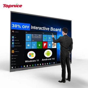 55 65 75 85 86 98 بوصة قلم لمس بالأصابع لوحة مسطحة تفاعلية 4k Lcd لوحات ذكية تفاعلية رقمية لتدريس المدارس - Product Image 1