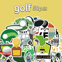 50 pegatinas de golf para PVC, impermeables, para coche, teléfono móvil, portátil, botella de agua