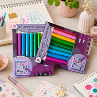 Stylos à peinture acrylique métallisée écologiques en plastique recyclé, 10 couleurs, double pointe, marqueurs à points pour la peinture artistique DIY