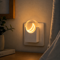 Lampes de nuit LED à brancher sur le mur pour la décoration de la chambre à coucher, lumière douce et chaude 2700K, matériau ABS, prise EU, prise UK, OEM ODM