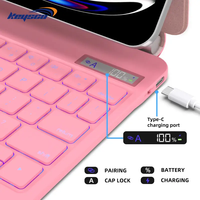 Nouveautés pour iPad : Étui Clavier Magique BT 5.0 avec Touches Rétroéclairées pour iPad Pro 11 M4 Air 13, Coque Folio à Clavier Ciseaux