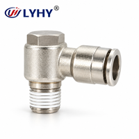 Raccords de tuyaux d'air série LYHY PHT en promotion, nickelés, tout en cuivre, hexagonaux externes, à enfoncer, pour tuyaux pneumatiques