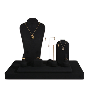 Jinsky Luxury rotating Jewelry Store vetrina <span class=keywords><strong>espositore</strong></span> Set busto collana pendente Rack <span class=keywords><strong>espositore</strong></span> per gioielli in metallo Stand - Product Image 2