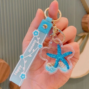 2022 Promotional Gifts Clear Acrylic Liquid Oil and Water Love Heart <strong>Keychain</strong> <strong>Packed</strong> in Carton - Product Image 4