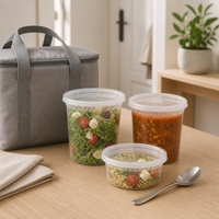 Gobelets empilables en PP dépoli avec couvercles pour cuisines de restaurants, comptoirs alimentaires, entrepôts frigorifiques et services de repas