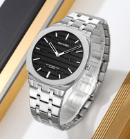 Montre de luxe pour homme en acier inoxydable SKMEI 9372 à quartz, logo personnalisé, vente en gros, lumineuse, étanche, cadeau pour homme