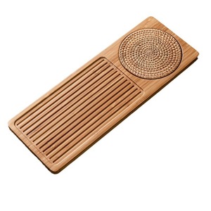Plateau de service en bambou Ogishido, rectangulaire, style japonais, pour thé, fruits, pain, hôtel, maison, bureau, design simple, qualité supérieure - Product Image 5
