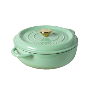 Casserole <span class=keywords><strong>en</strong></span> <span class=keywords><strong>fonte</strong></span> émaillée de 2,7 L et 3.2kg, design moderne, poêle à frire à revêtement antiadhésif avec couvercle <span class=keywords><strong>en</strong></span> métal pour la cuisine <span class=keywords><strong>en</strong></span> plein air - Product Image 4